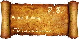 Prack Bodony névjegykártya